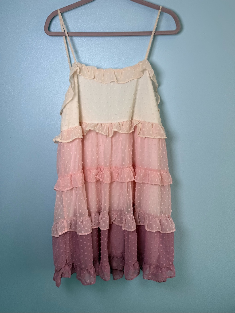 Tiered Ruffle Sundress in Pink Ombre